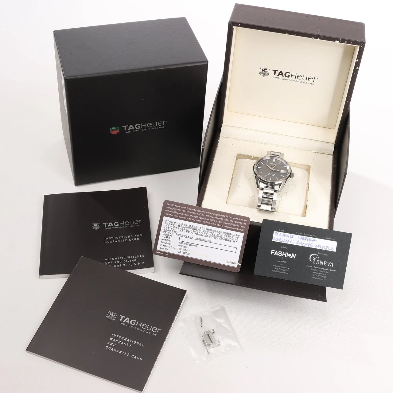 Tag Heuer TAG Heuer Carrera WAR211C.BA0782 WEX0802 SS AT Watch with Gray Dial Grijs