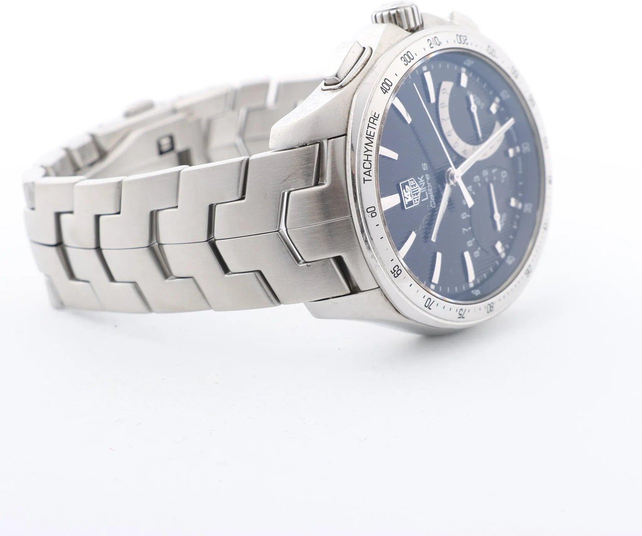 Tag Heuer TAG Heuer Link Calibre S CAT7010 RZP4293 SS AT Black Dial Watch Zwart