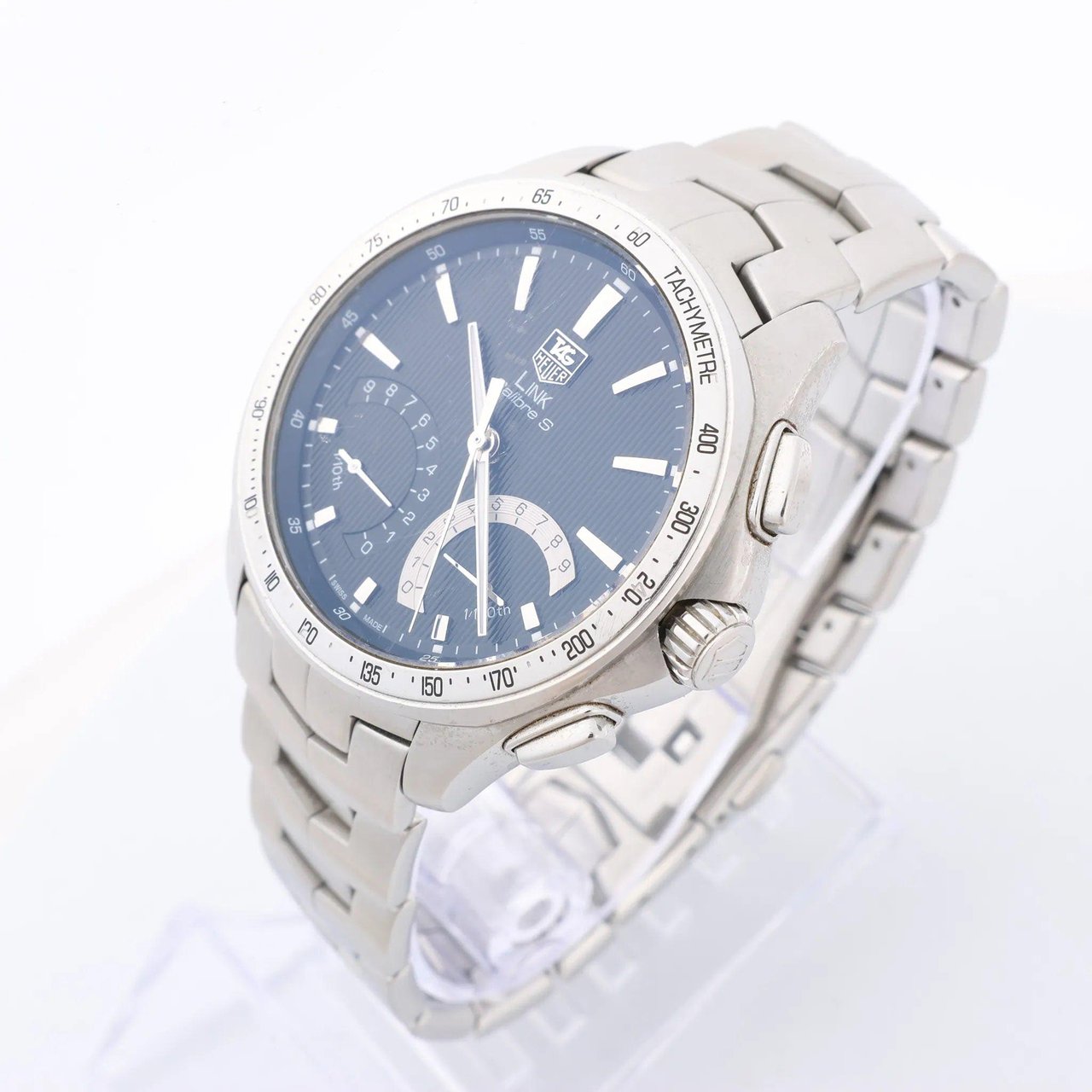 Tag Heuer TAG Heuer Link Calibre S CAT7010 RZP4293 SS AT Black Dial Watch Zwart