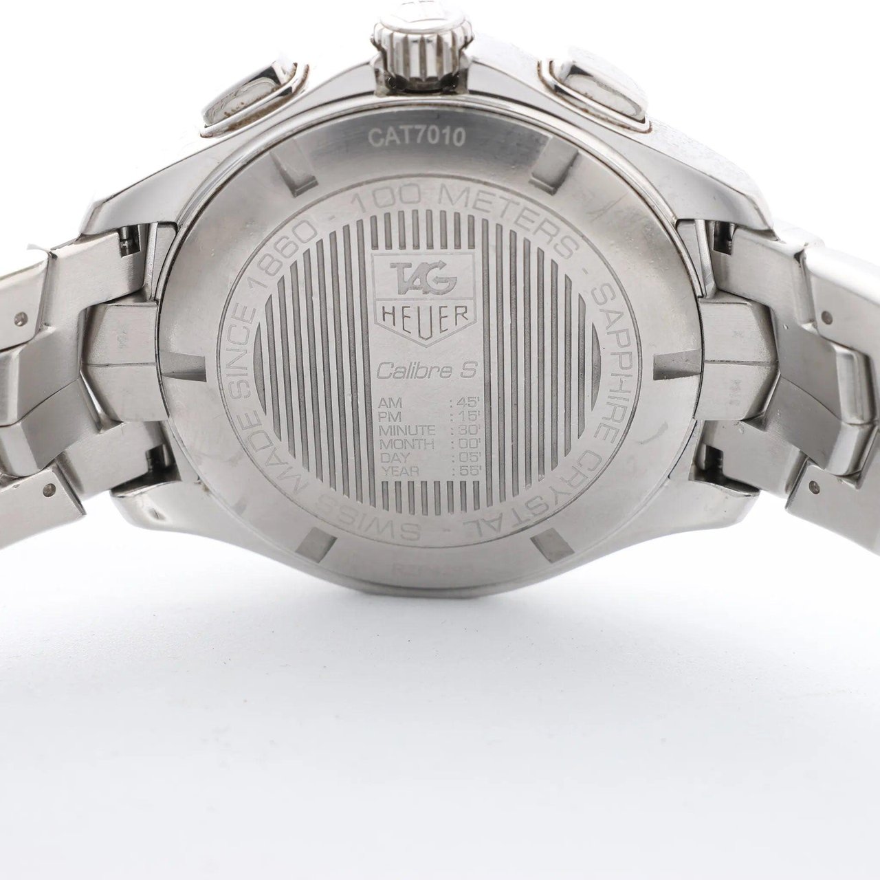 Tag Heuer TAG Heuer Link Calibre S CAT7010 RZP4293 SS AT Black Dial Watch Zwart