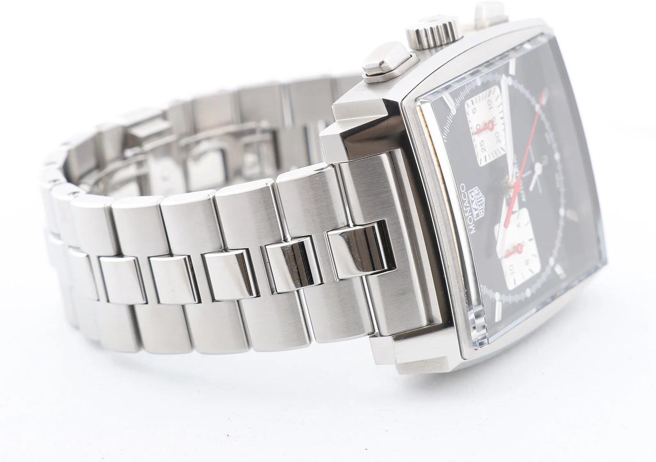Tag Heuer TAG Heuer Monaco Calibre Heuer 02 CBL2113.BA0644 WZS4878 SS AT Black Dial Watch Zwart