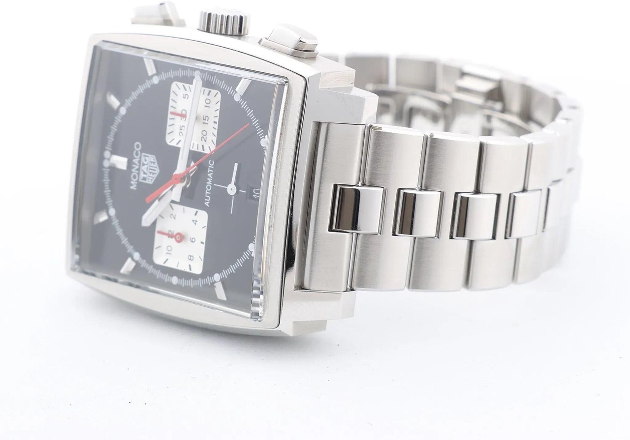 Tag Heuer TAG Heuer Monaco Calibre Heuer 02 CBL2113.BA0644 WZS4878 SS AT Black Dial Watch Zwart