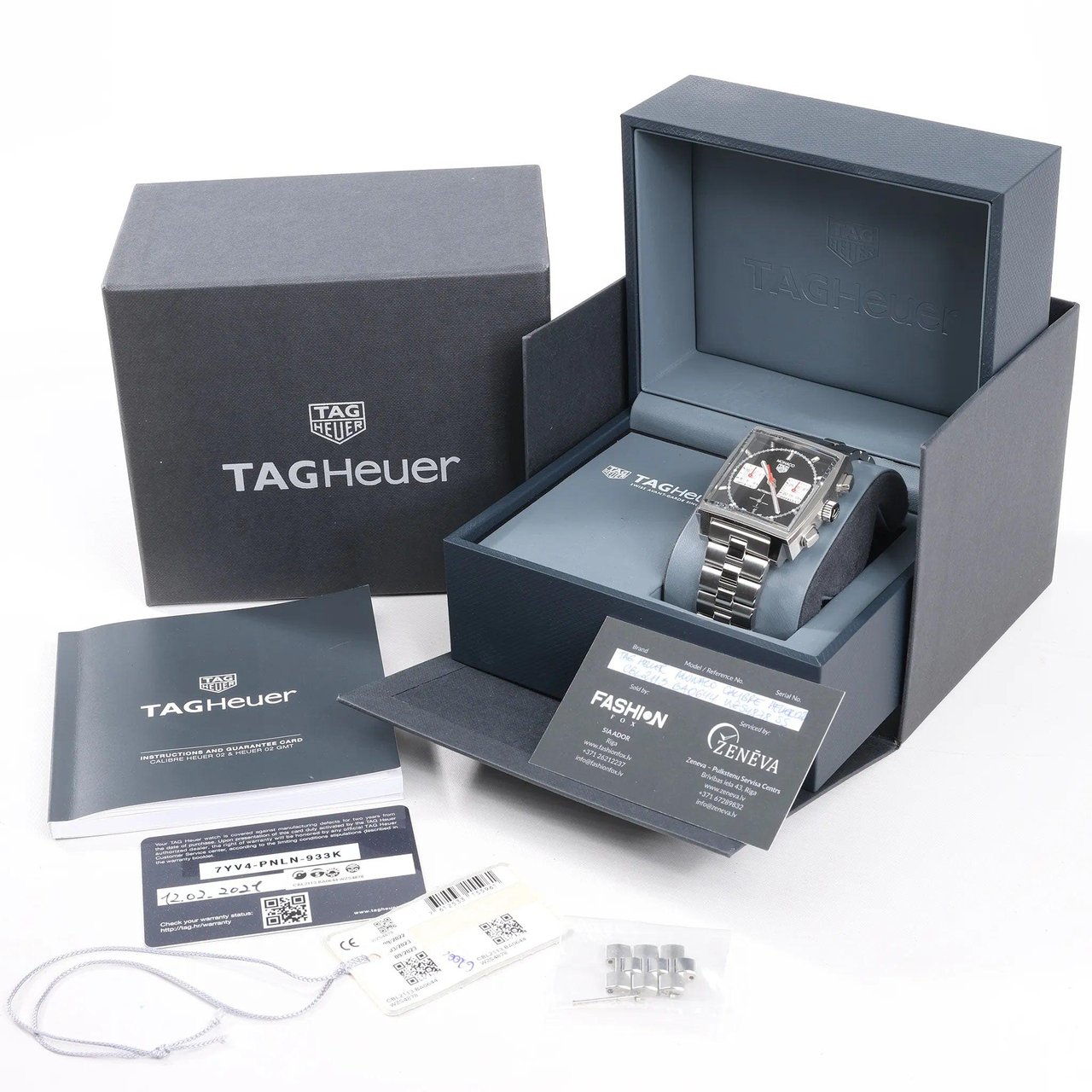 Tag Heuer TAG Heuer Monaco Calibre Heuer 02 CBL2113.BA0644 WZS4878 SS AT Black Dial Watch Zwart
