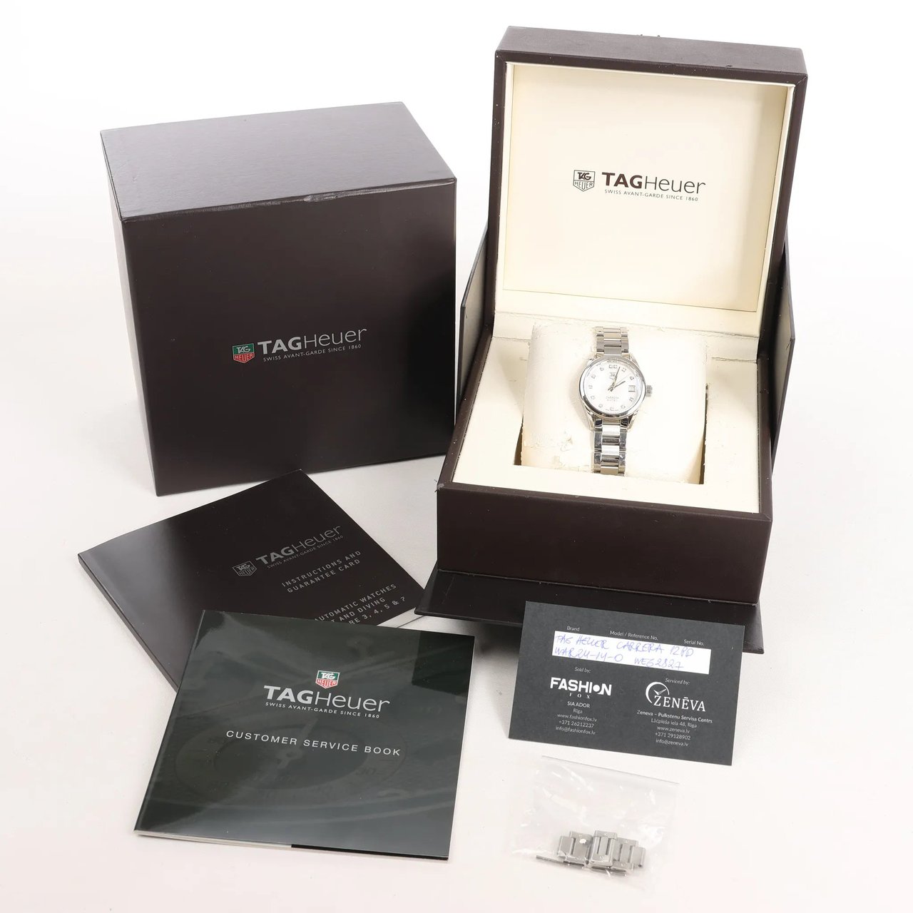 Tag Heuer TAG Heuer Carrera 12PD WAR2414 WEG2827 SS AT Watch with White Dial Divers