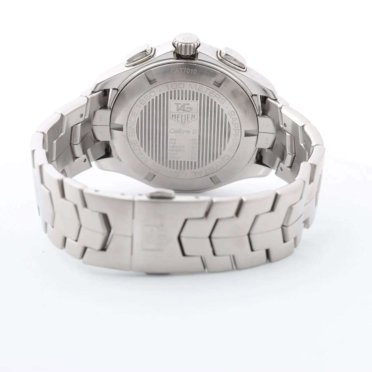 Tag Heuer TAG Heuer Link Calibre S  CAT7010 RZP4293 SS QZ Black Dial Watch Zwart