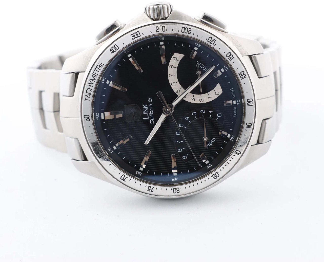 Tag Heuer TAG Heuer Link Calibre S  CAT7010 RZP4293 SS QZ Black Dial Watch Zwart