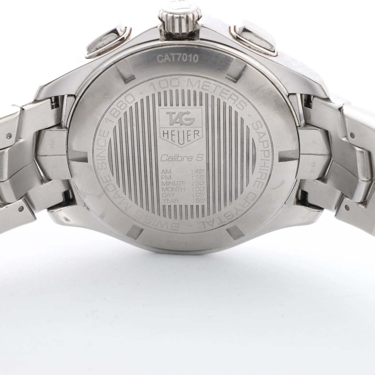 Tag Heuer TAG Heuer Link Calibre S  CAT7010 RZP4293 SS QZ Black Dial Watch Zwart