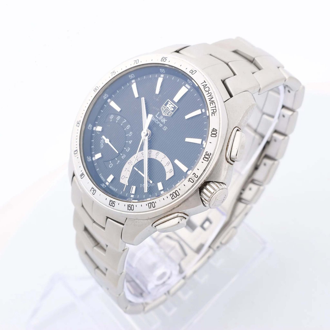 Tag Heuer TAG Heuer Link Calibre S  CAT7010 RZP4293 SS QZ Black Dial Watch Zwart