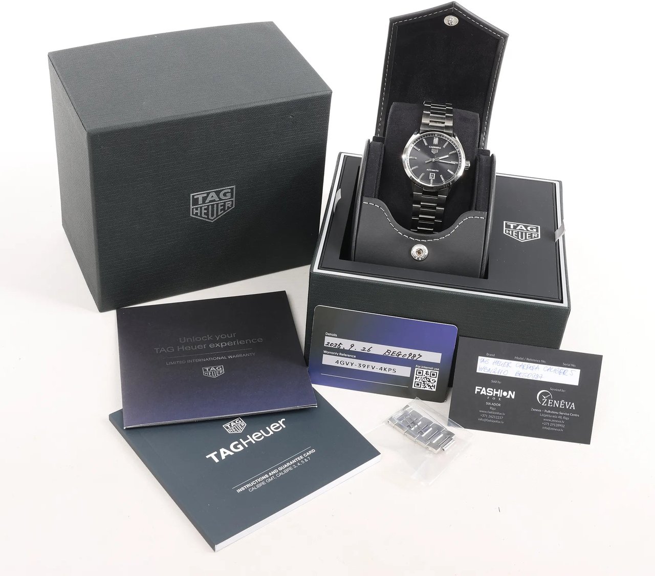 Tag Heuer TAG Heuer Carrera Calibre 5  WBN2110 BEG0987 SS AT Watch with Black Dial Zwart