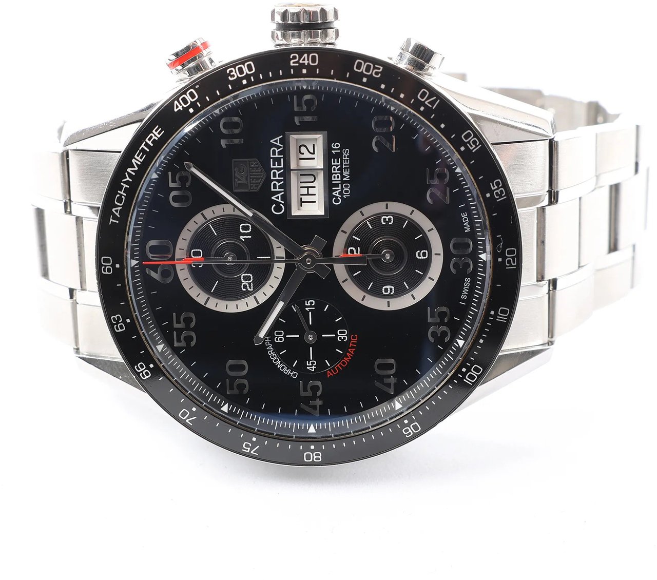 Tag Heuer TAG Heuer Carrera Calibre 16 CV2A10.BA0796 RPM4267 SS AT Watch with Black Dial Zwart