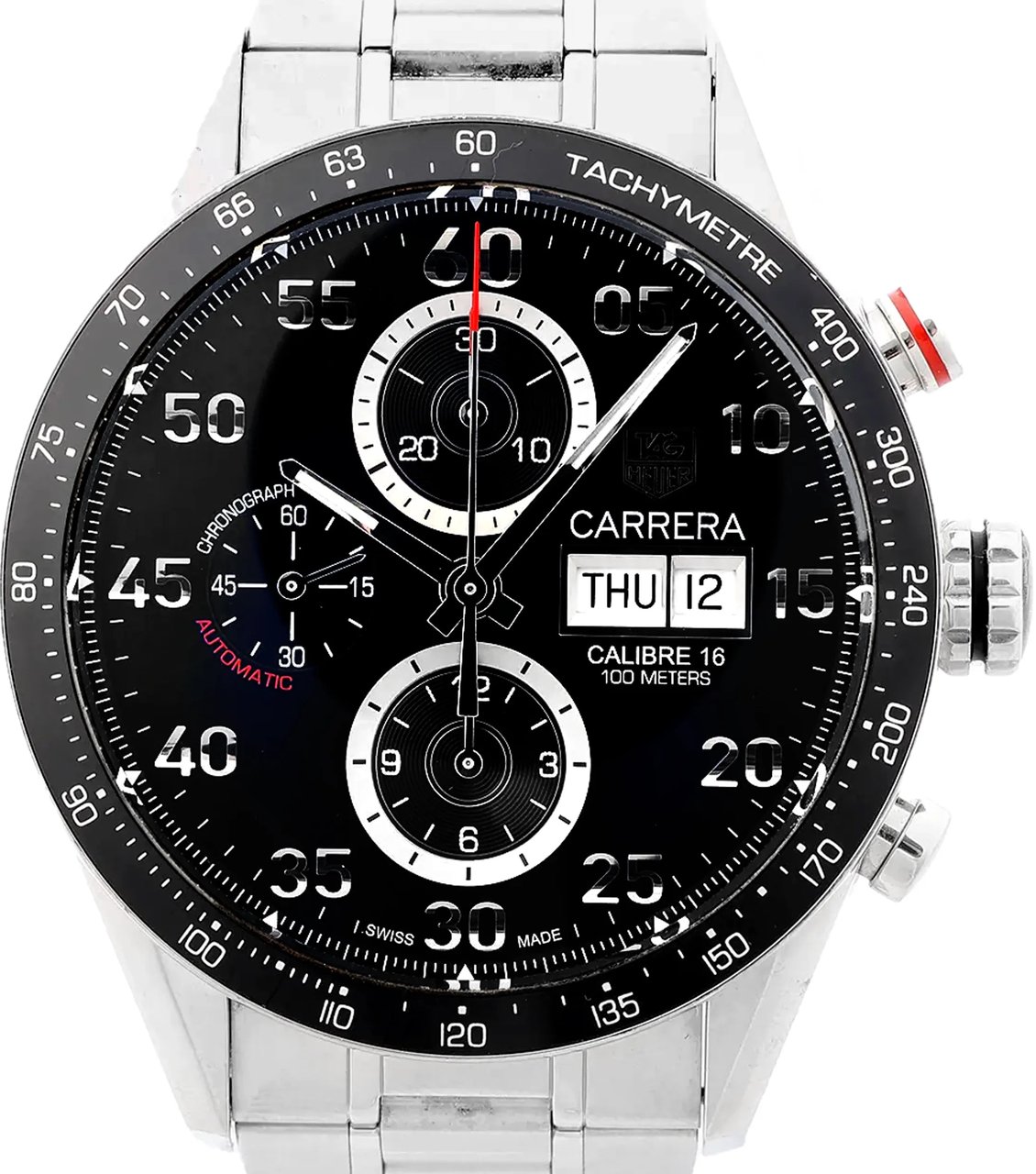 Tag Heuer TAG Heuer Carrera Calibre 16 CV2A10.BA0796 RPM4267 SS AT Watch with Black Dial Zwart