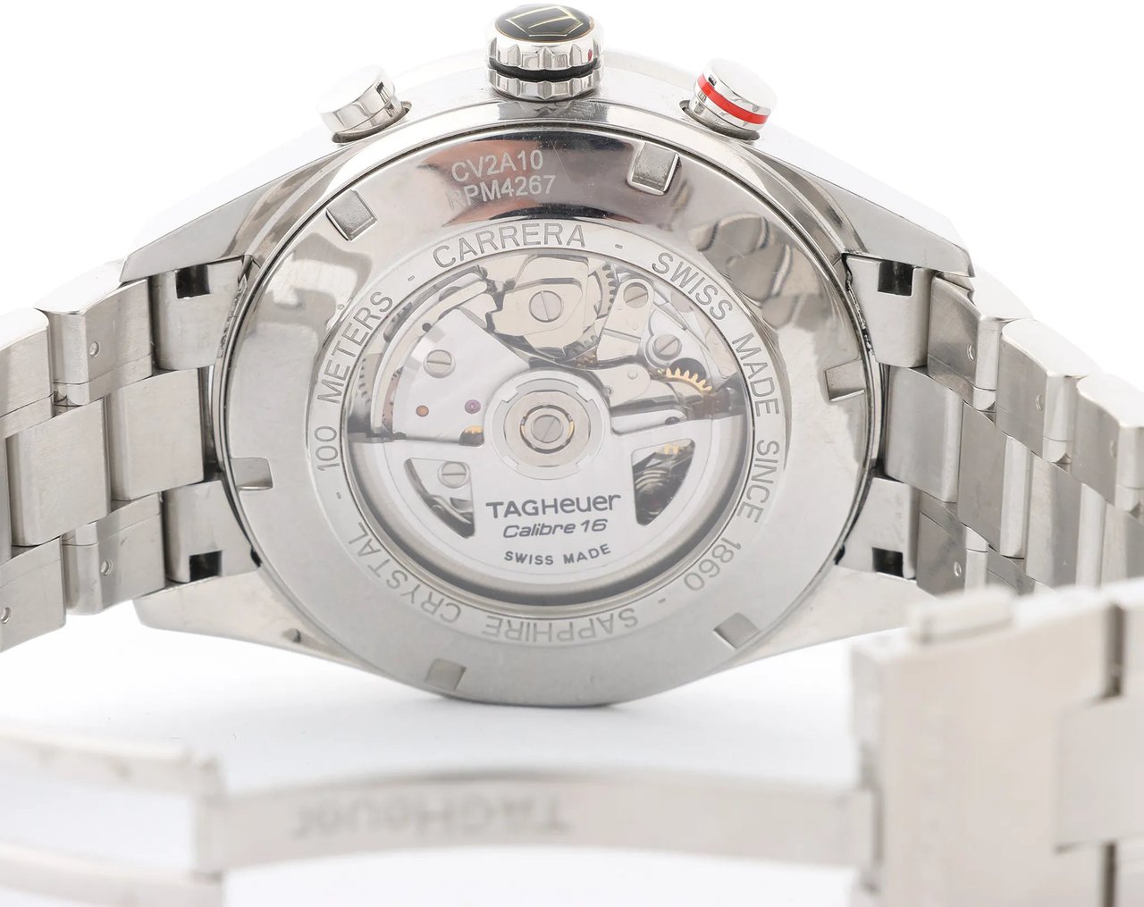 Tag Heuer TAG Heuer Carrera Calibre 16 CV2A10.BA0796 RPM4267 SS AT Watch with Black Dial Zwart