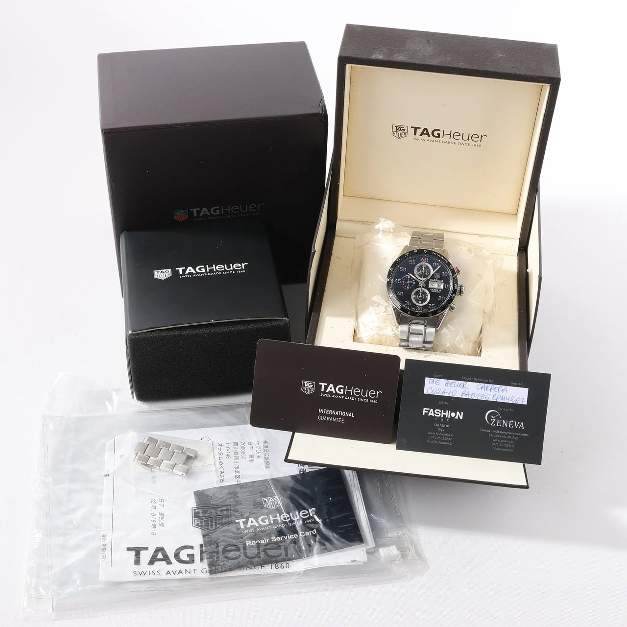 Tag Heuer TAG Heuer Carrera Calibre 16 CV2A10.BA0796 RPM4267 SS AT Watch with Black Dial Zwart