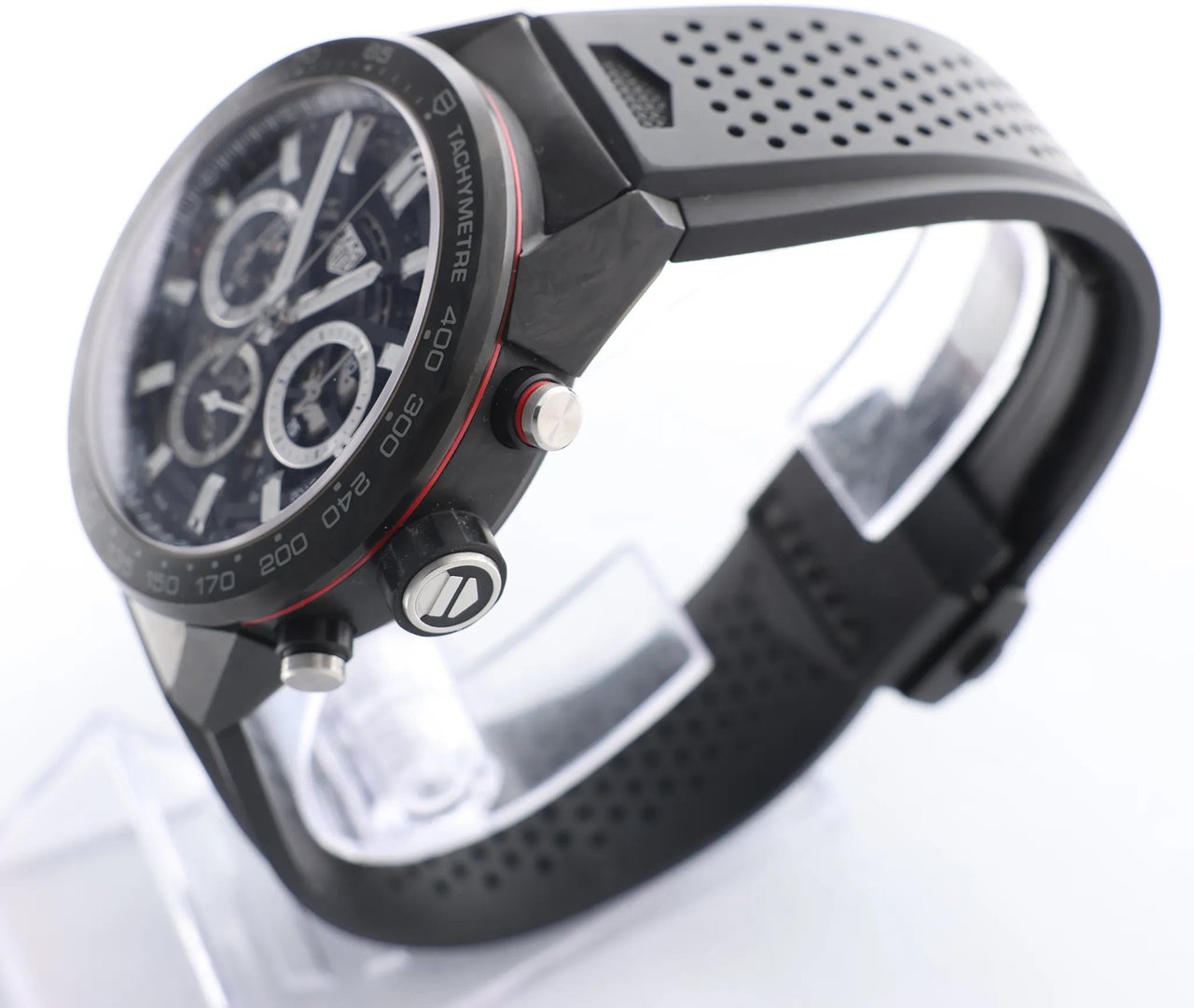 Tag Heuer TAG Heuer Carrera Calibre Heuer 02 CBG2A91.FT6173 RTS7665 Carbon SS & Rubber AT Watch with Black Skeleton Dial Zwart