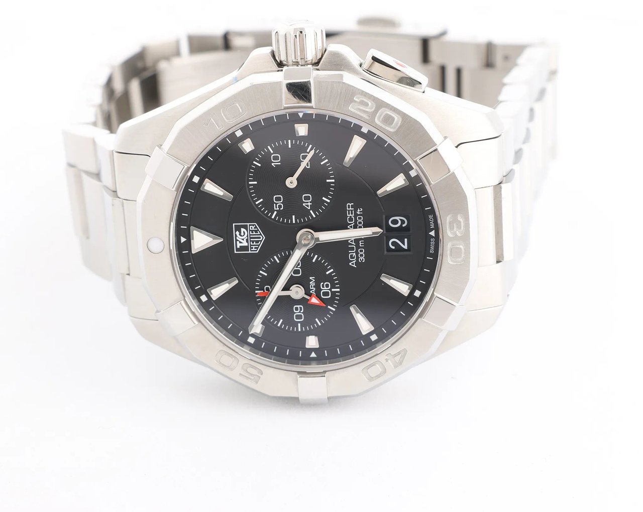 Tag Heuer TAG Heuer Aqua Racer WAY111Z WUA2031 SS QZ Watch with Black Dial Zwart