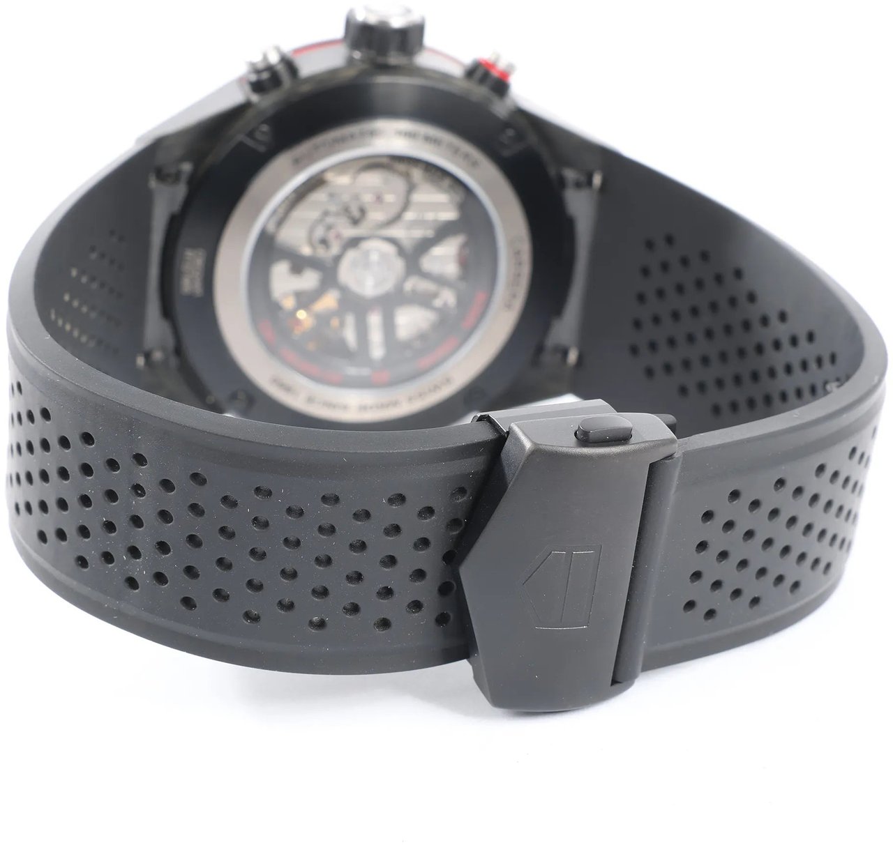 TAG Heuer Carrera Calibre Heuer 02 CBG2A91.FT6173 RTS7665 Carbon SS & Rubber AT Watch with Black Skeleton Dial Zwart