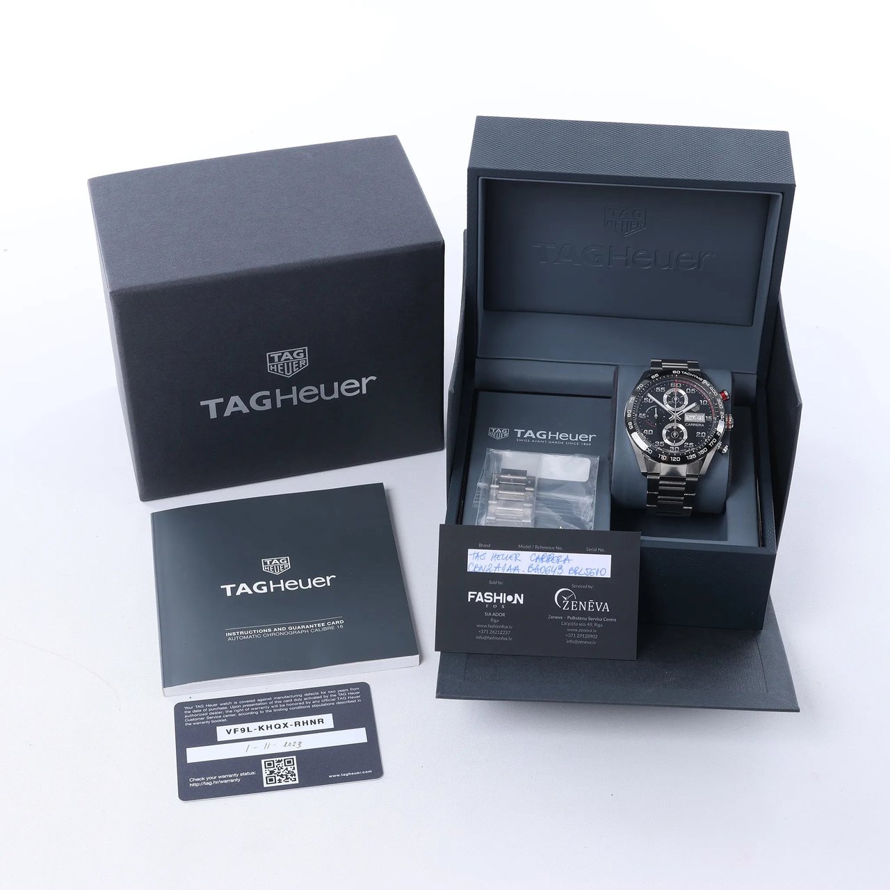 TAG Heuer Carrera CBN2A1AA.BA0643 BRL5610 SS AT Watch with Black Dial Zwart