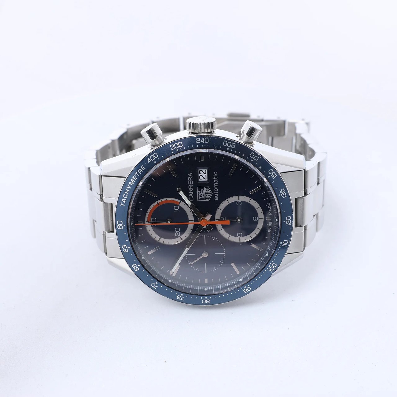TAG Heuer Carrera CV2015.BA0786 VF3969 SS AT Watch with Blue Dial Blauw