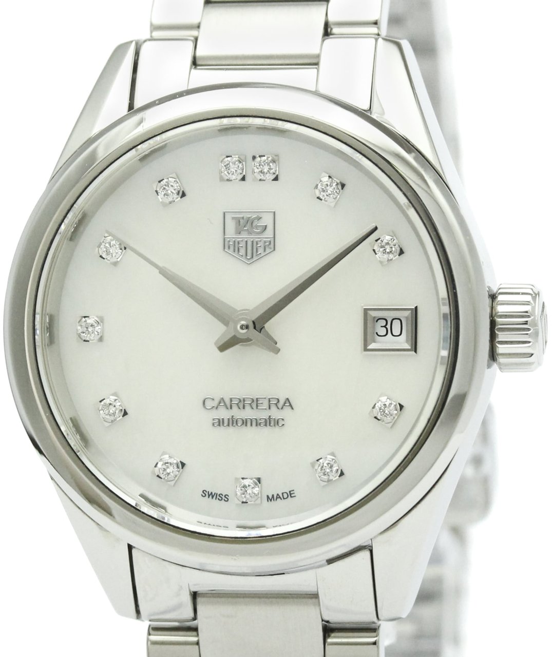 Tag Heuer Carrera Calibre 9 Automatic Stainless Steel with Mother of Pearl and Diamond Markers 28 Divers