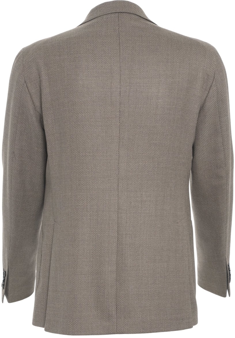 Tagliatore Virgin wool single-breasted blazer Beige