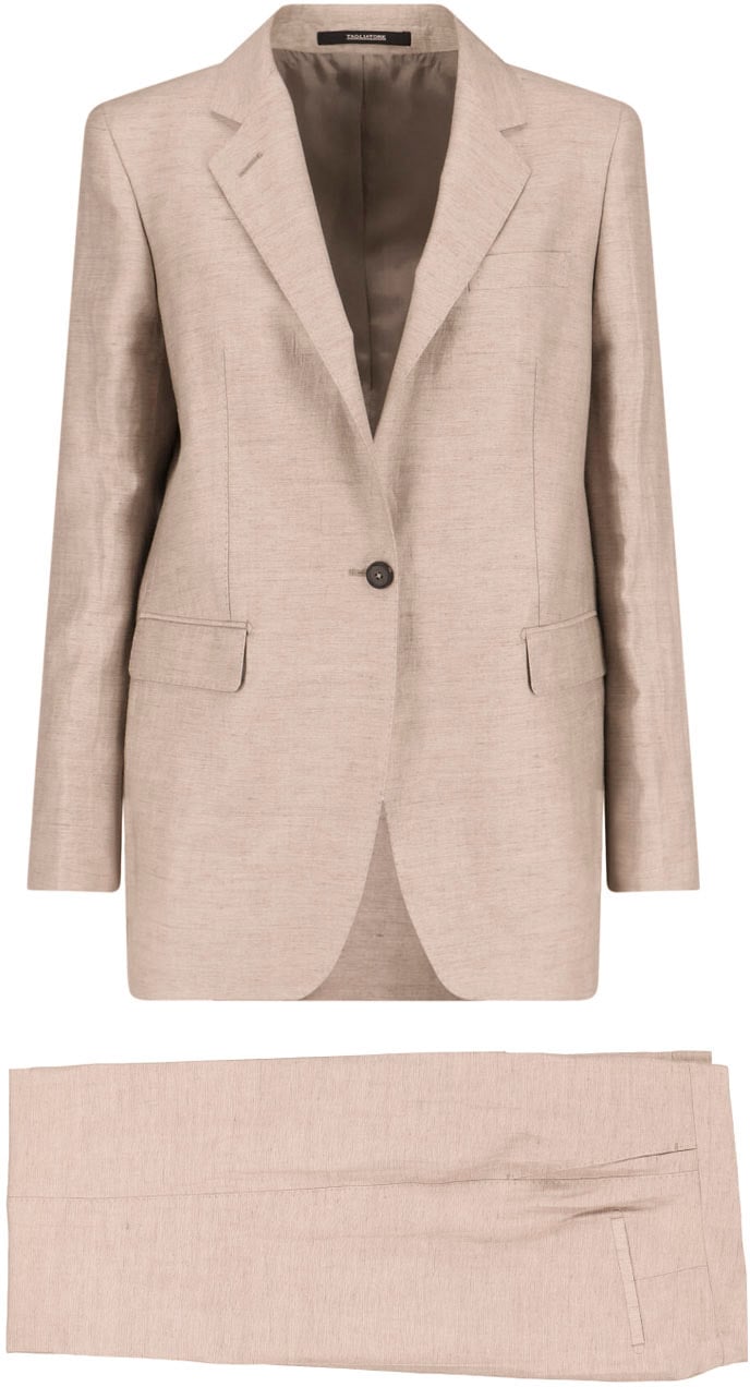 Tagliatore Adrianne Single-Breasted Suit – Beige Neutraal