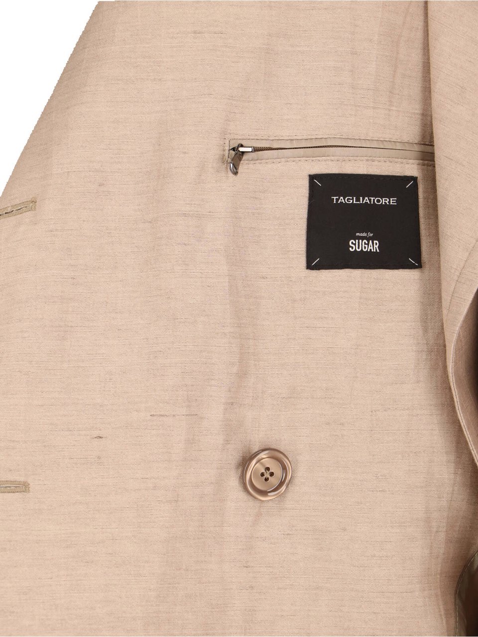Tagliatore Beige Double-Breasted Wool Cotton Trench Neutraal
