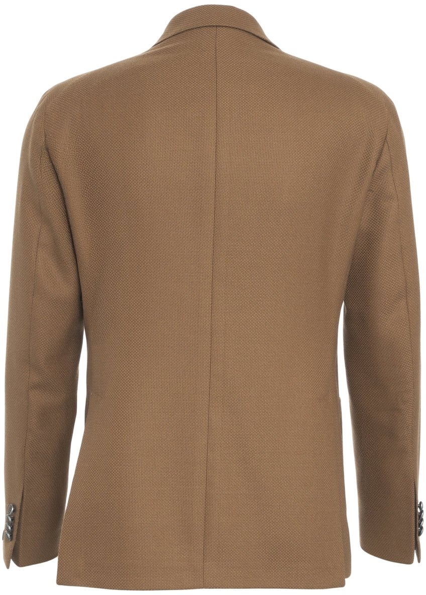 Tagliatore Virgin wool double-breasted blazer Bruin