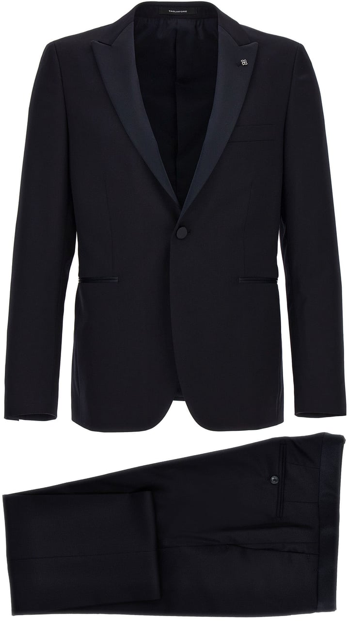 Tagliatore Blue Virgin Wool Blazer Blauw