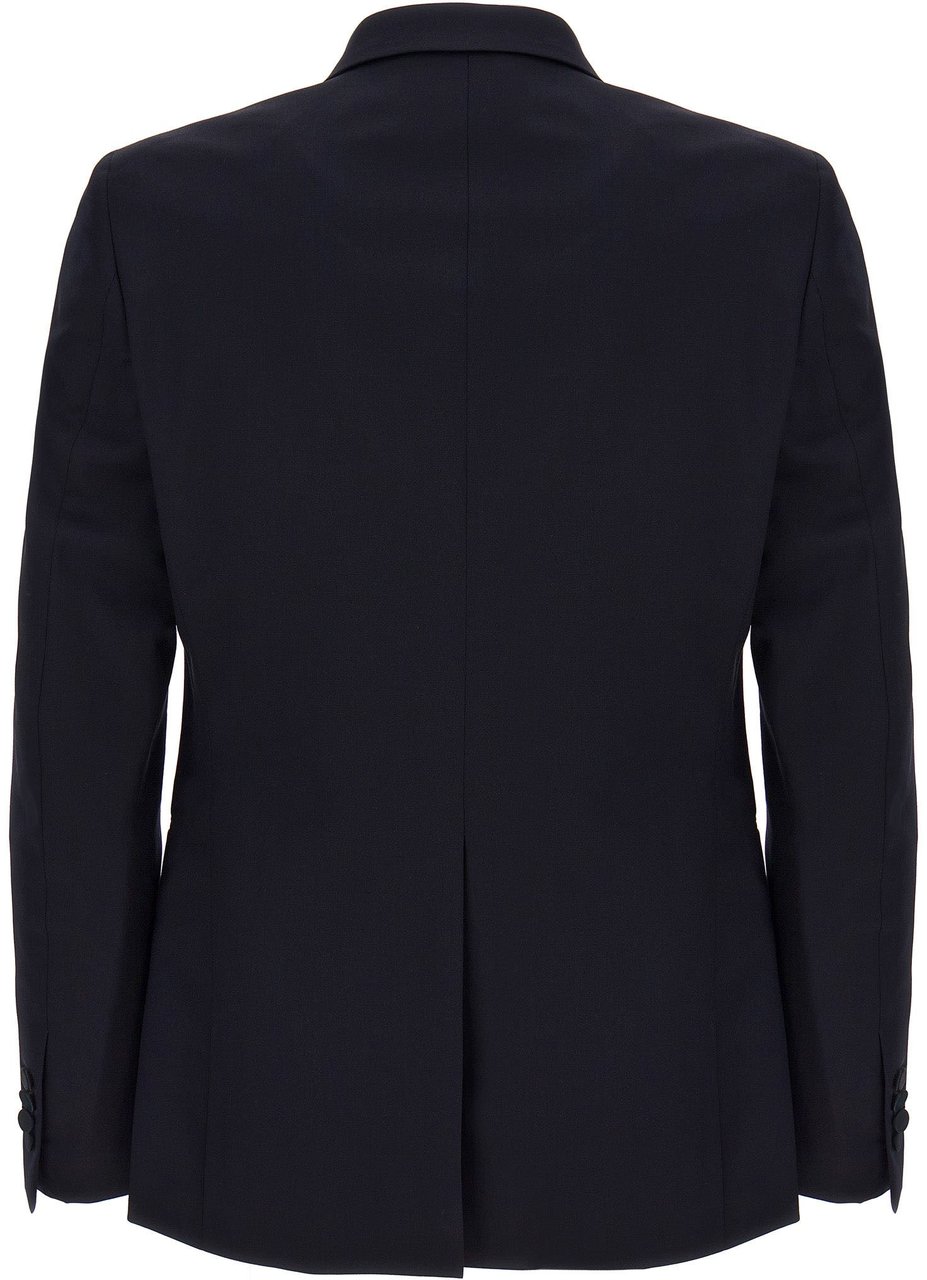 Tagliatore Blue Virgin Wool Blazer Blauw