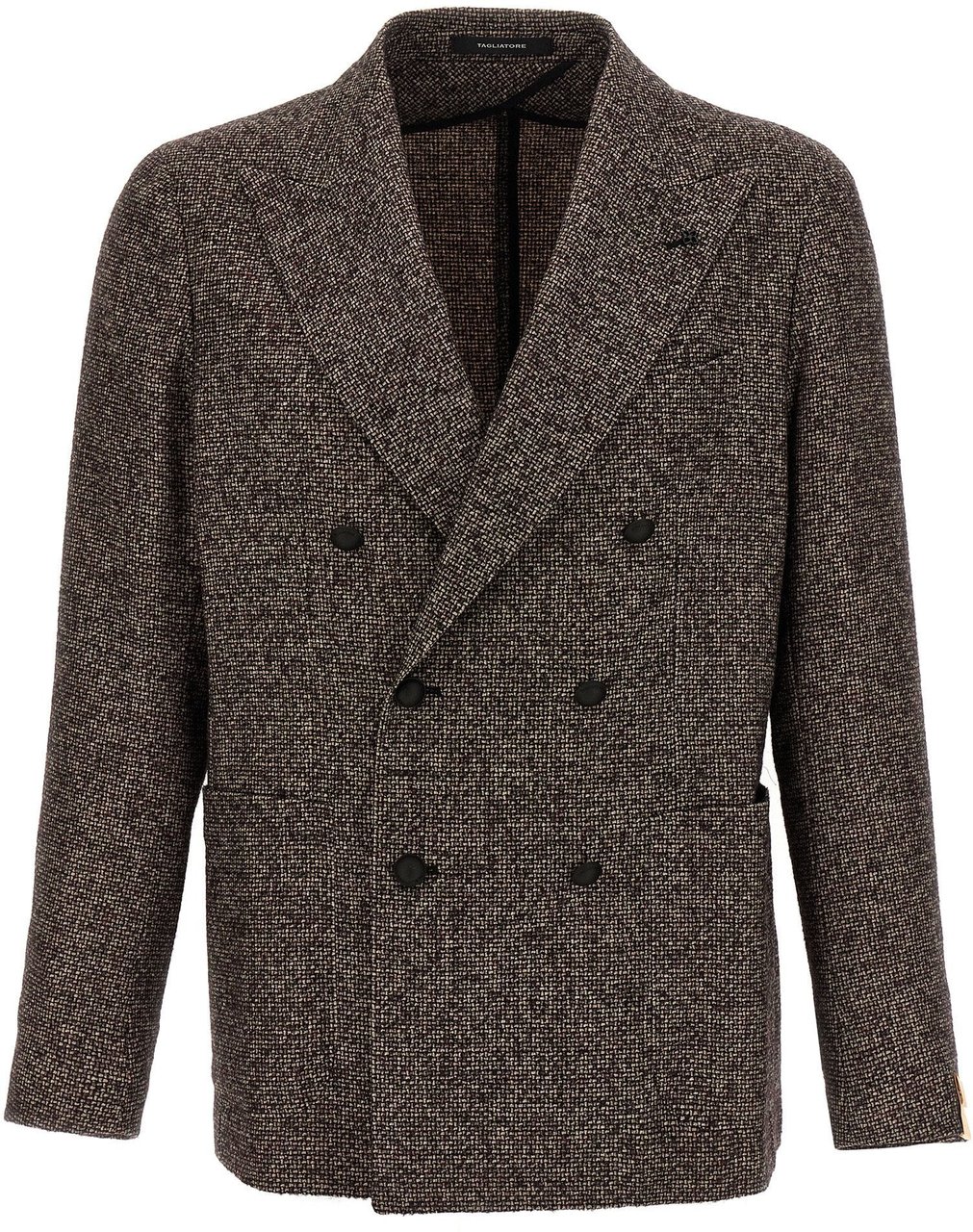 Tagliatore Brown Virgin Wool Blazer Bruin