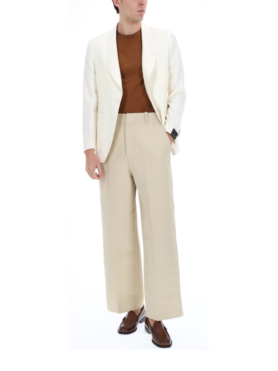 Tagliatore Vesuvius Virgin Wool Shawl Blazer Wit
