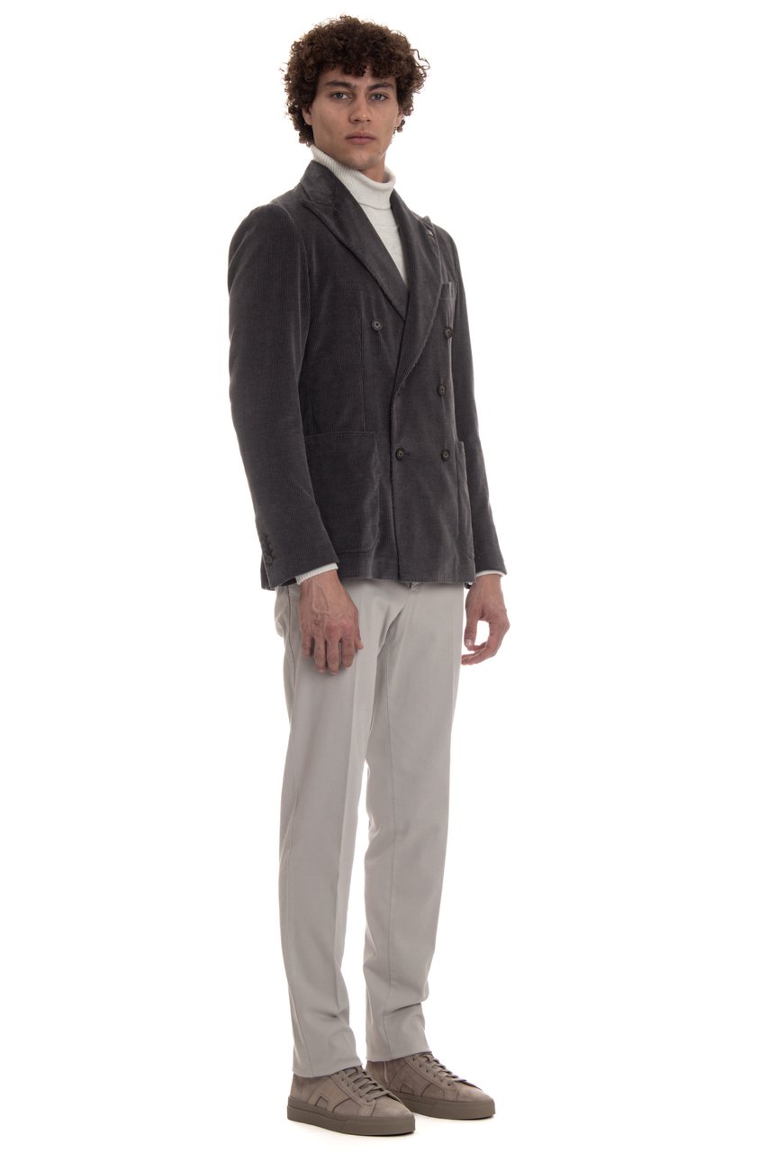 Tagliatore Double-Breasted Cashco Velvet Jacket Mod. Montecarlo Zwart