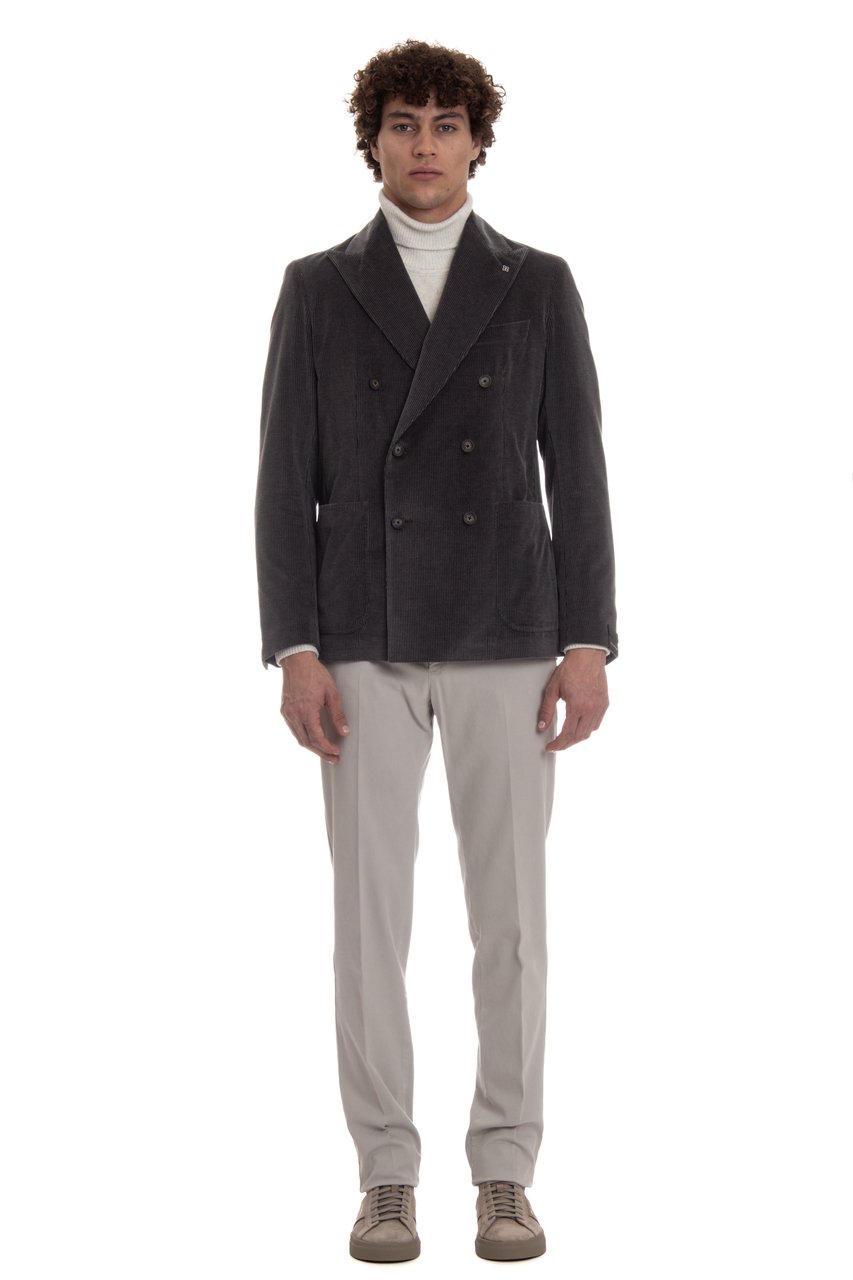 Tagliatore Double-Breasted Cashco Velvet Jacket Mod. Montecarlo Zwart