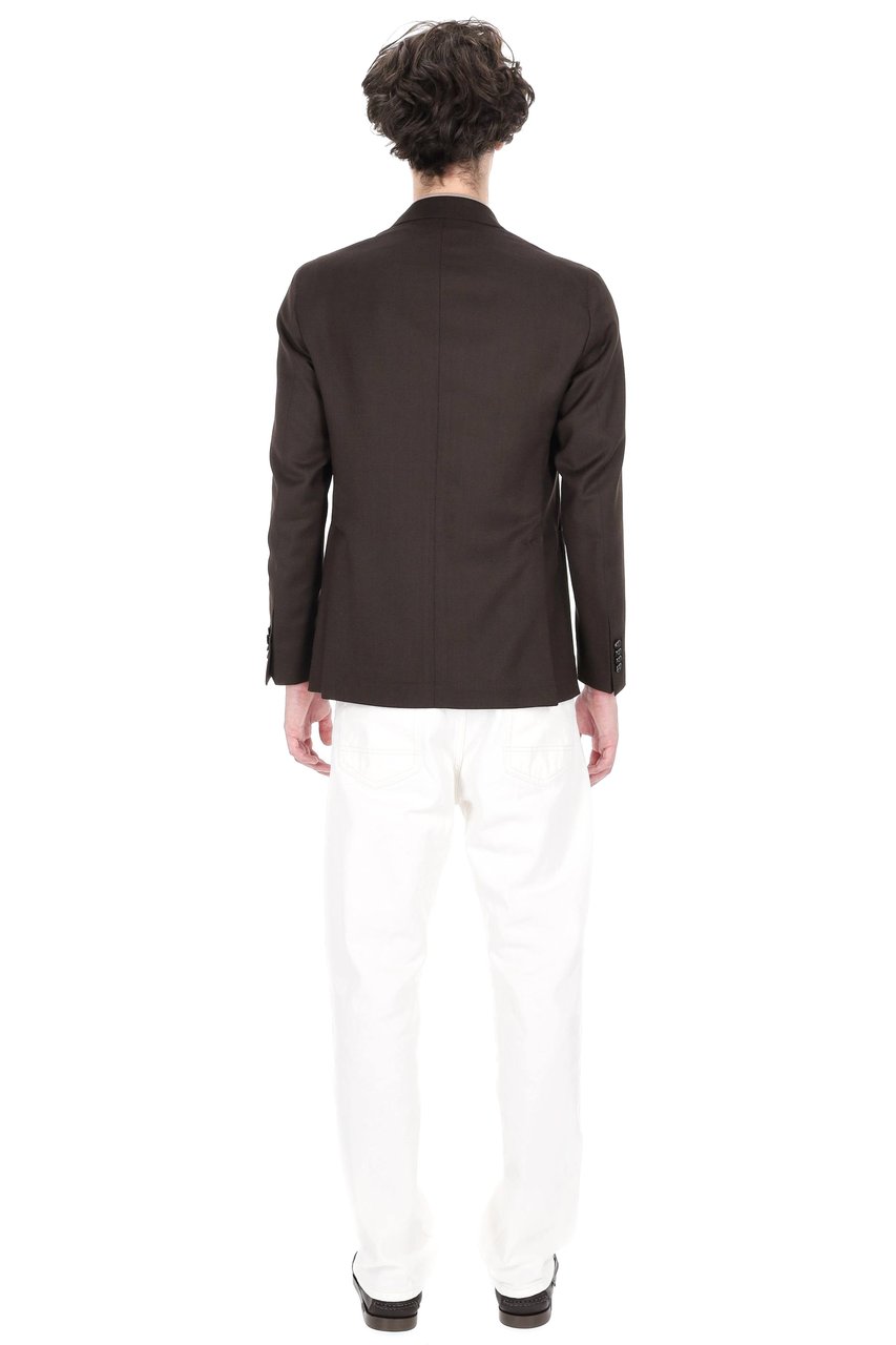 Tagliatore Montecarlo Herringbone Virgin Wool Double-Breasted Blazer Zwart