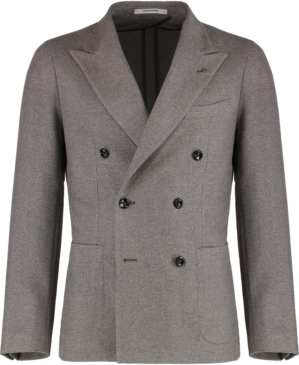 Tagliatore Double-breasted wool and silk jacket Bruin