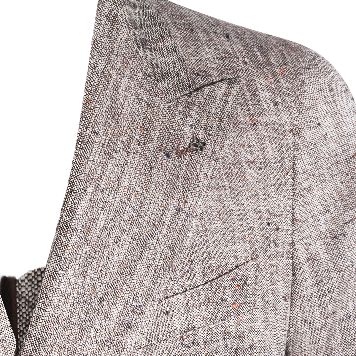 Tagliatore Structured Beige Jacket with Design Grijs