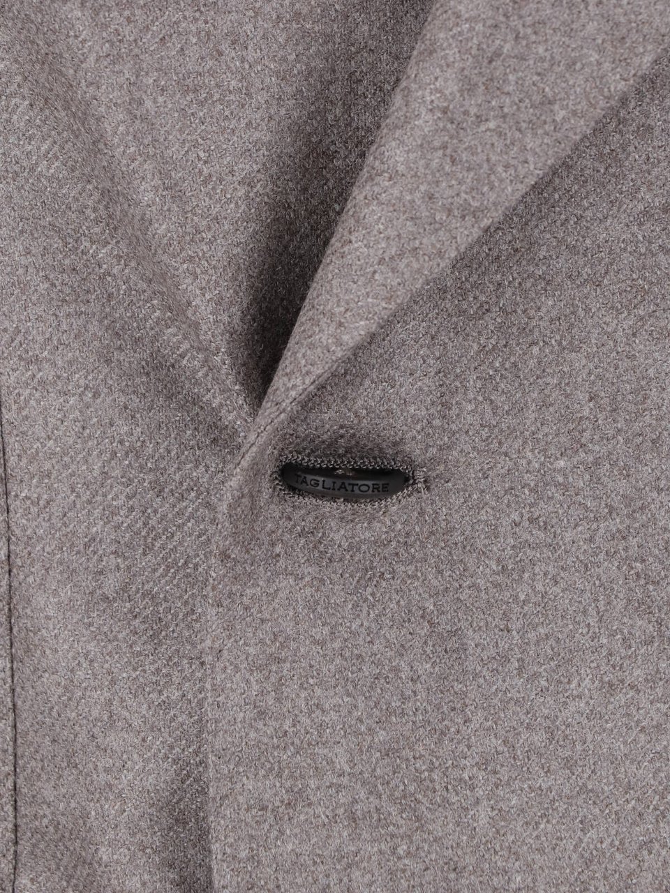 Tagliatore Taupe Virgin Wool Double-Breasted Blazer with Peak Lapel Neutraal