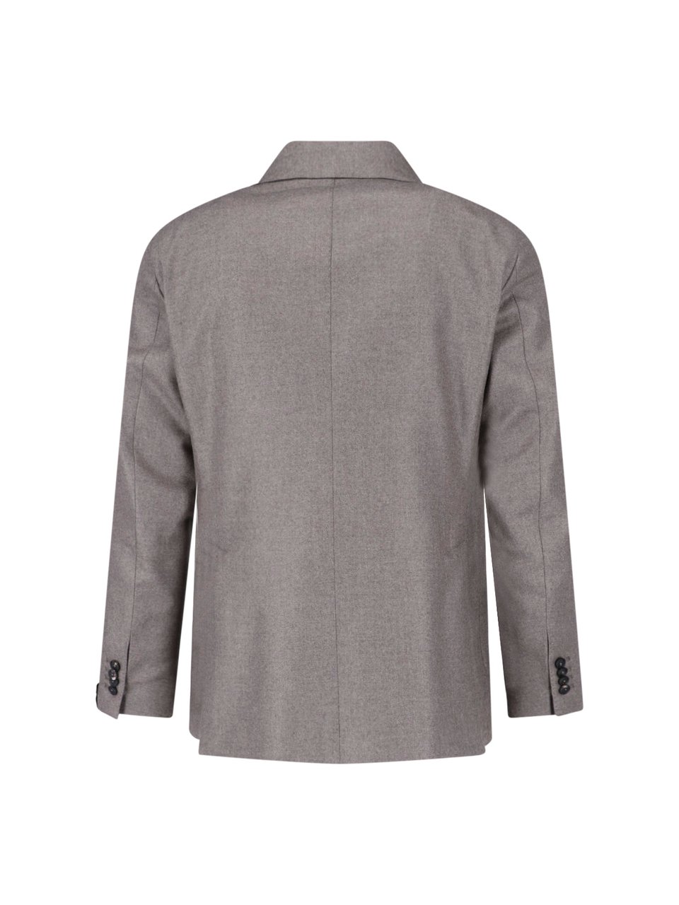 Tagliatore Taupe Virgin Wool Double-Breasted Blazer with Peak Lapel Neutraal