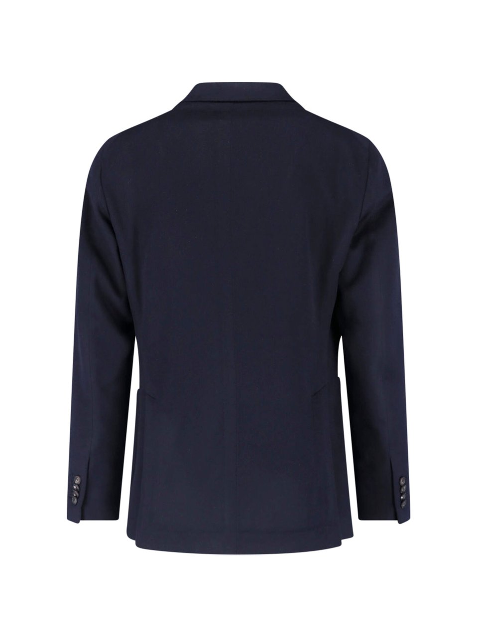 Tagliatore Navy Blue Double-Breasted Cashmere Blazer with Peak Lapel Blauw