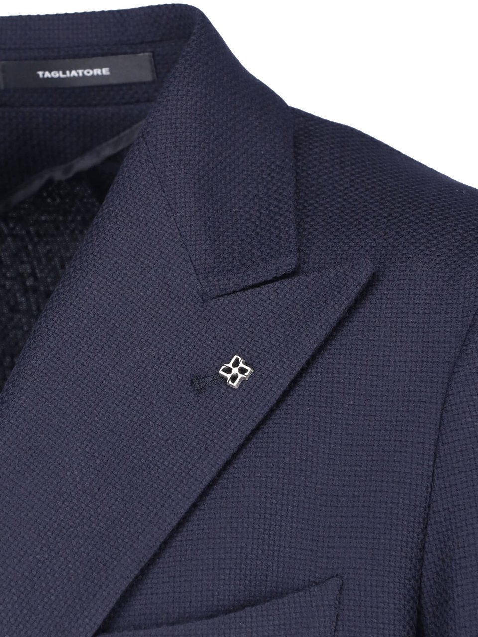 Tagliatore Navy Blue Virgin Wool Blazer Blauw