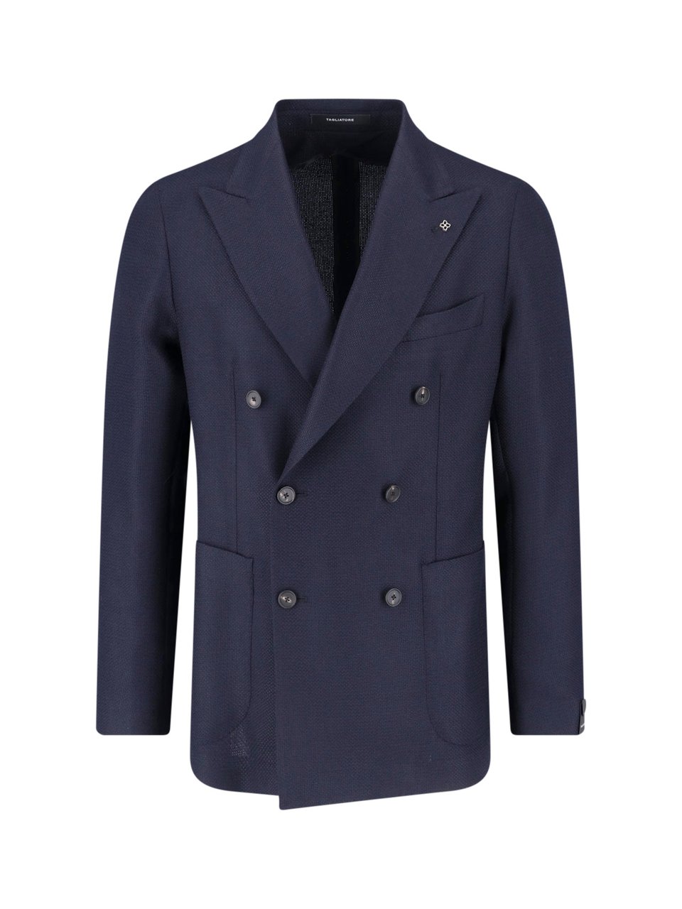 Tagliatore Navy Blue Virgin Wool Blazer Blauw