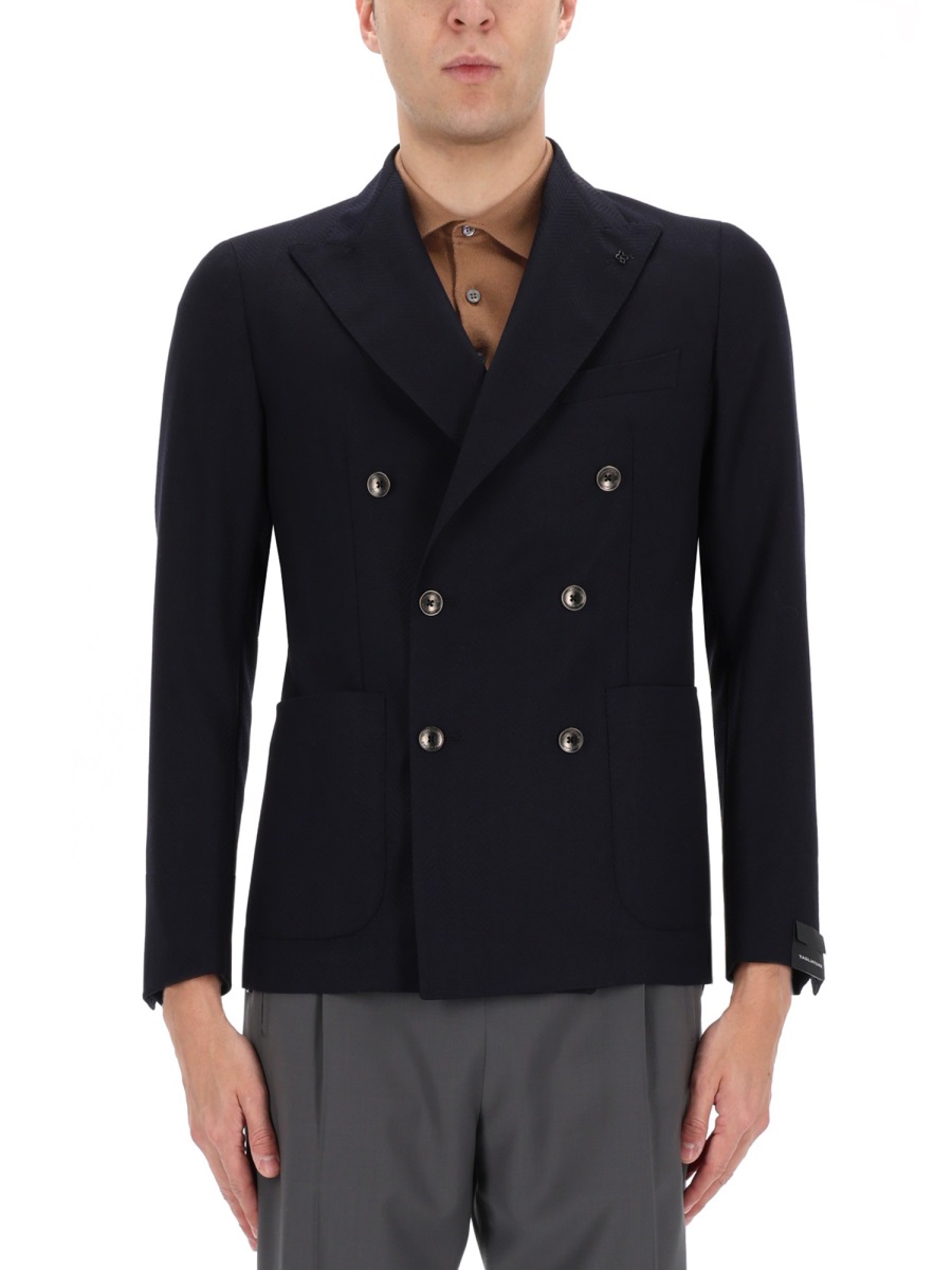 Tagliatore Montecarlo Virgin Wool Structured Blazer Zwart
