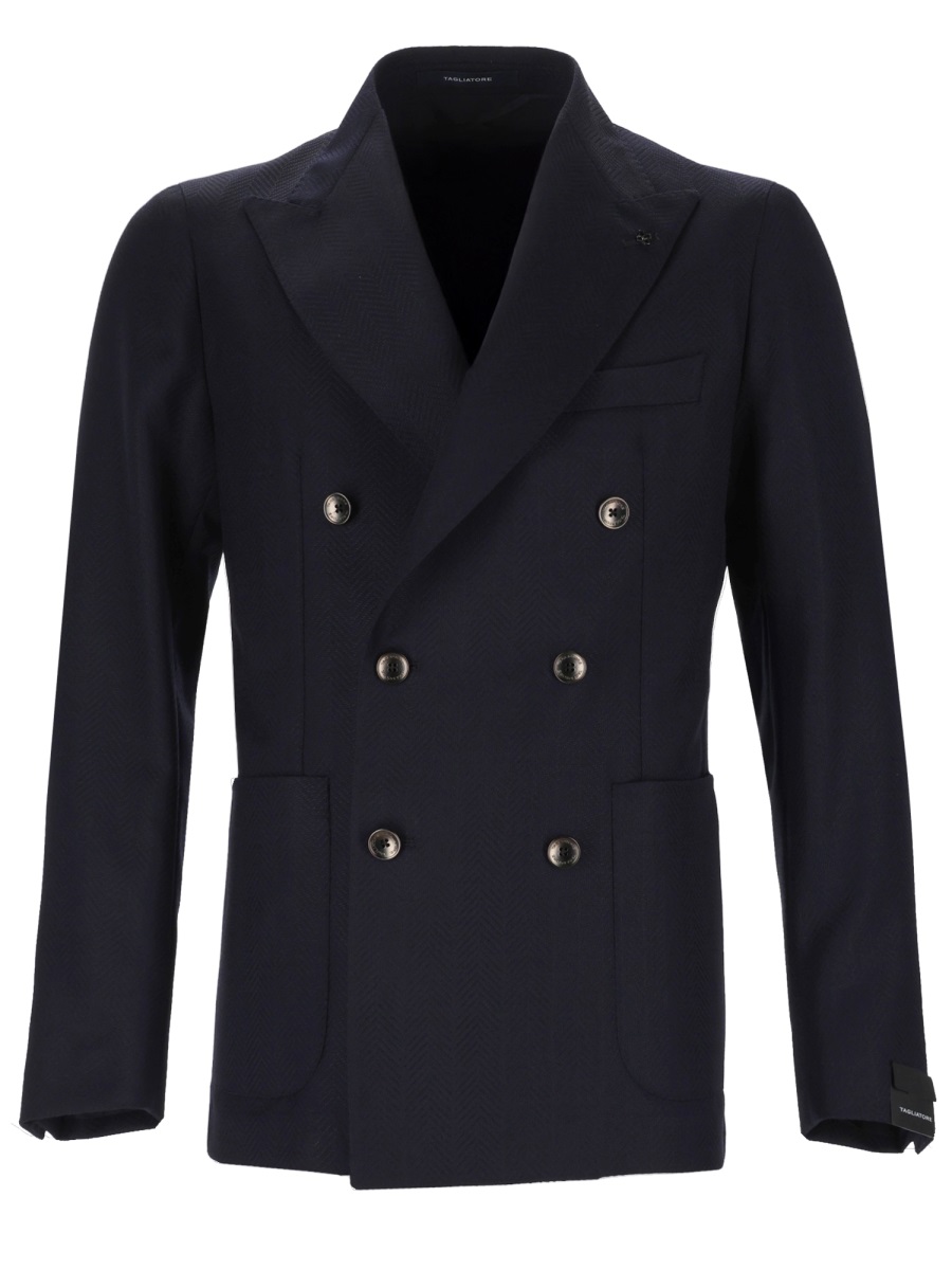Tagliatore Montecarlo Virgin Wool Structured Blazer Zwart
