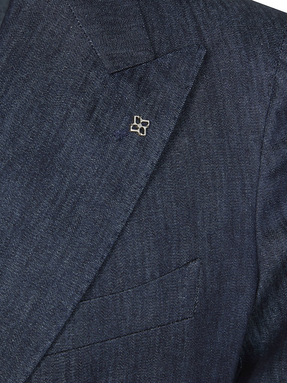 Tagliatore Deep Navy Textured Double-Breasted Blazer Zwart