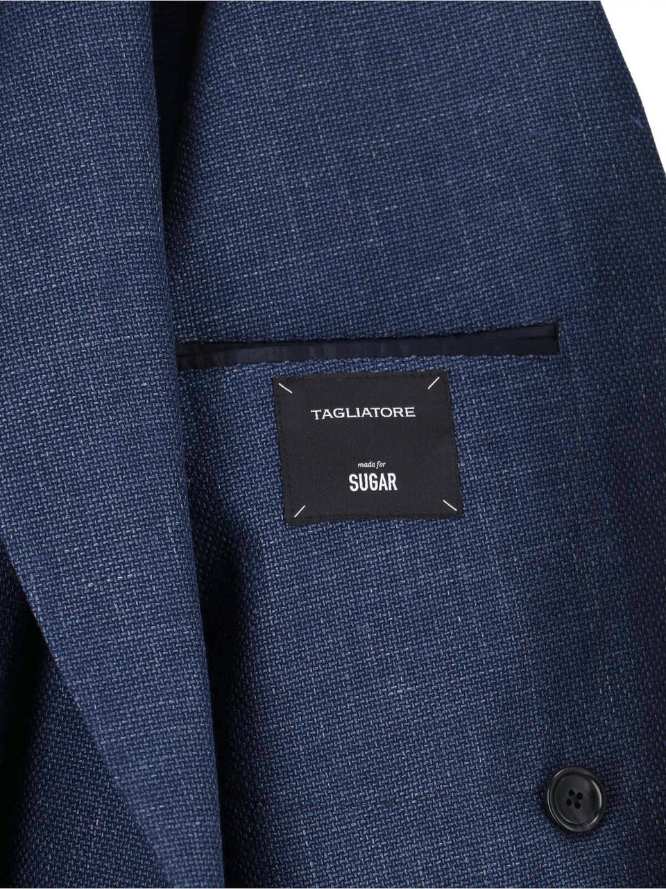 Tagliatore Tailored Black Jacket With Notched Lapel And Flap Pockets Blauw