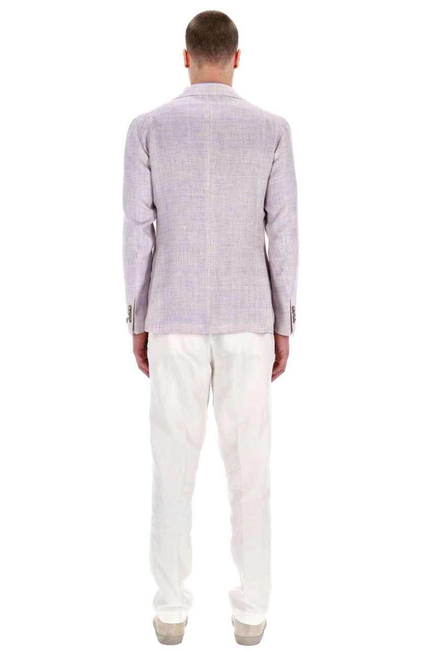 Tagliatore Montecarlo Line Linen-Wool Knitted Jacket Wit
