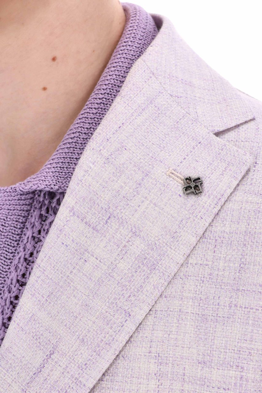 Tagliatore Montecarlo Line Linen-Wool Knitted Jacket Wit