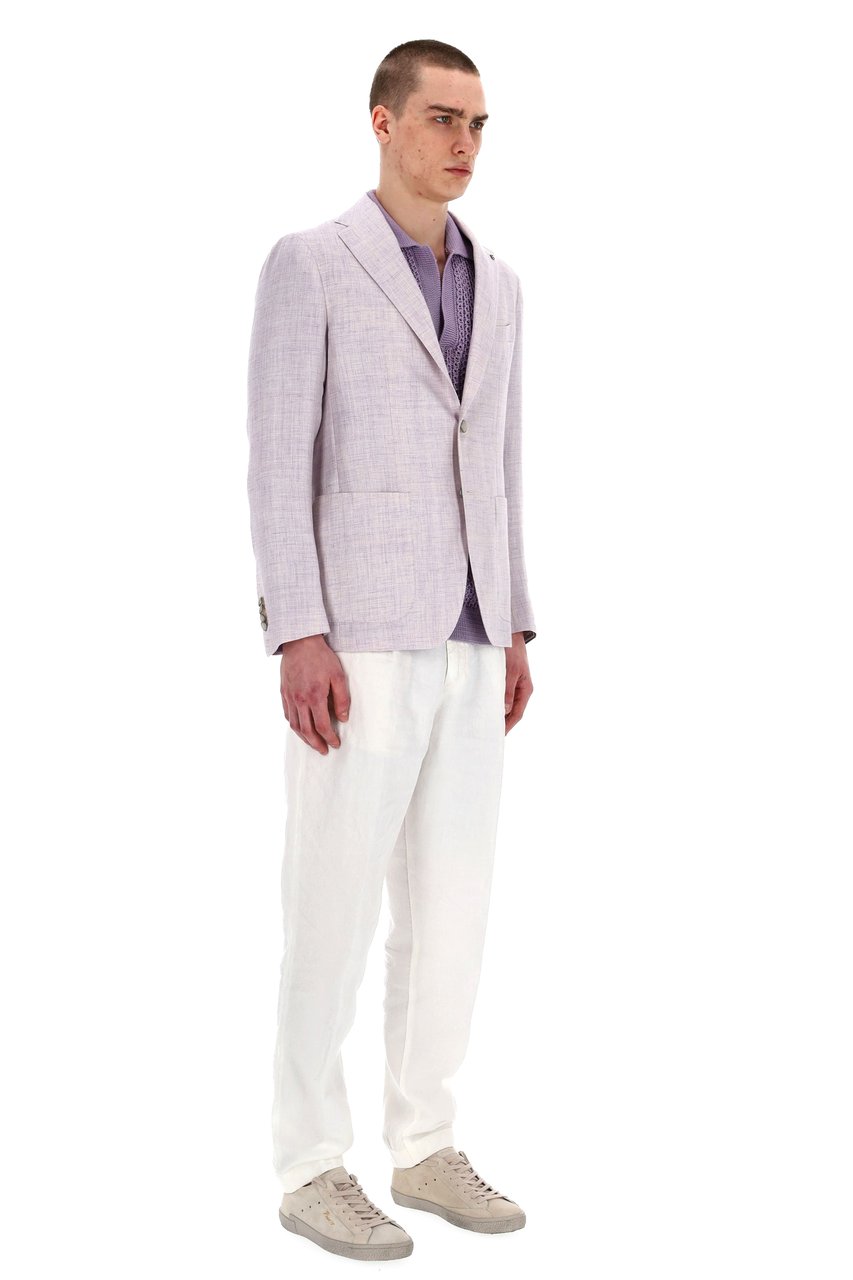 Tagliatore Montecarlo Line Linen-Wool Knitted Jacket Wit