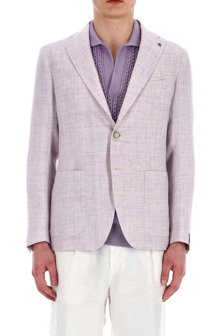 Tagliatore Montecarlo Line Linen-Wool Knitted Jacket Wit