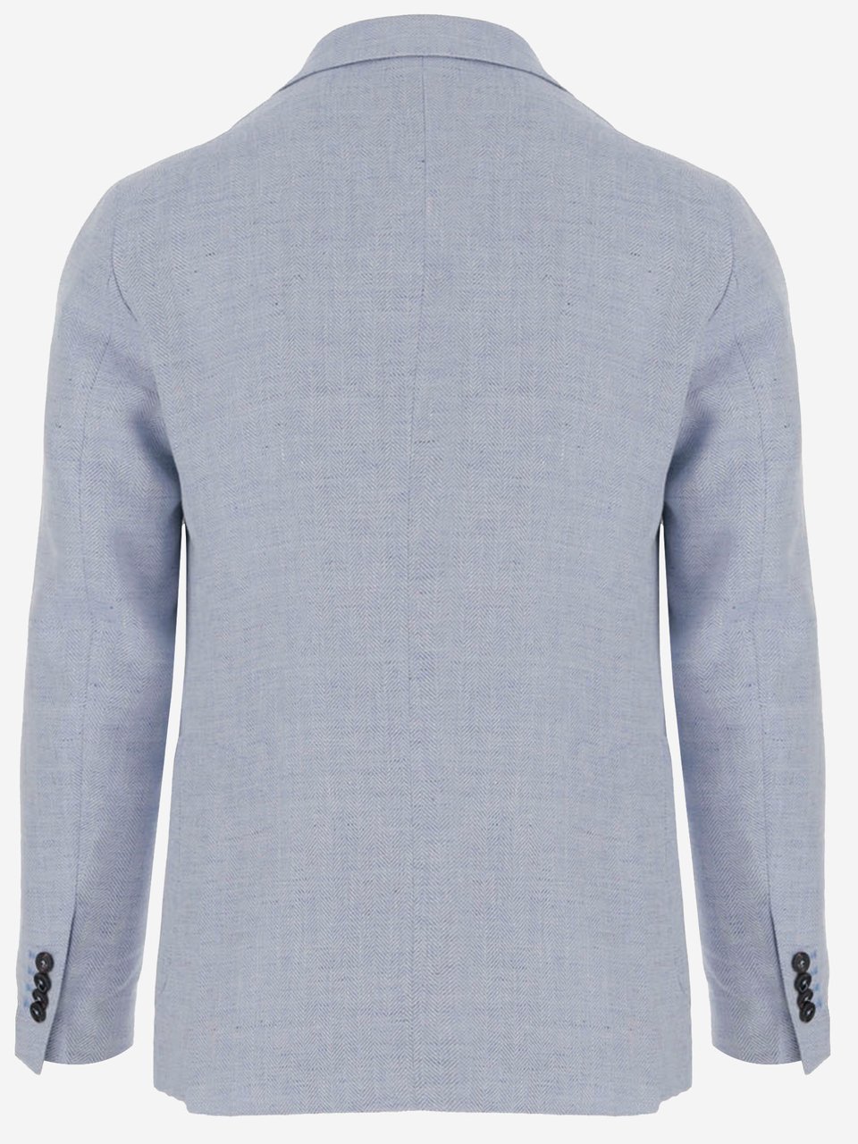 Tagliatore Light Blue Single-Breasted Jacket with Herringbone Pattern Wit